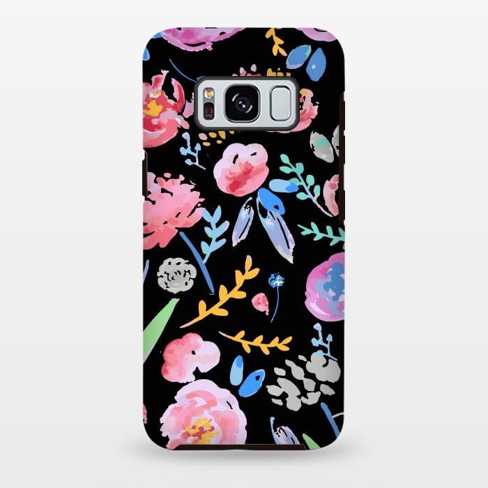 Galaxy S8 plus StrongFit Watercolor Florals by MUKTA LATA BARUA