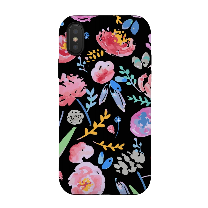 iPhone Xs / X StrongFit Watercolor Florals by MUKTA LATA BARUA