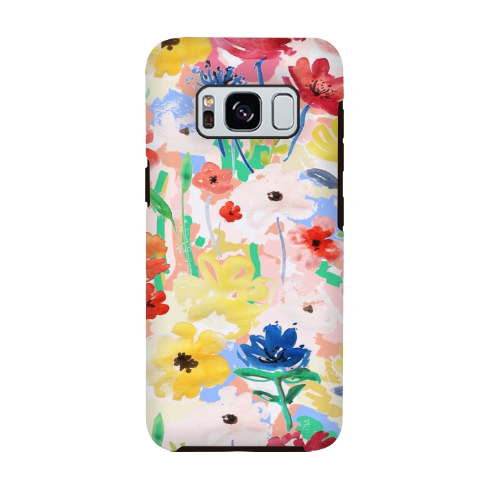 Galaxy S8 StrongFit Watercolor Florals 002 by MUKTA LATA BARUA