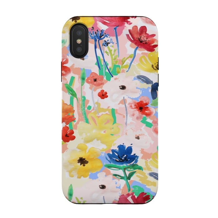 iPhone Xs / X StrongFit Watercolor Florals 002 by MUKTA LATA BARUA