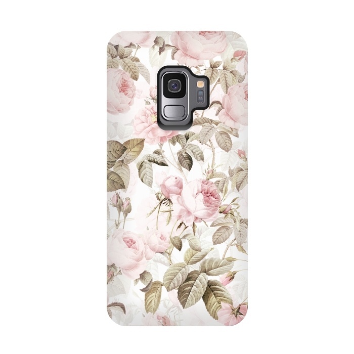 Galaxy S9 StrongFit Romantic Vintage Roses Pattern by  Utart