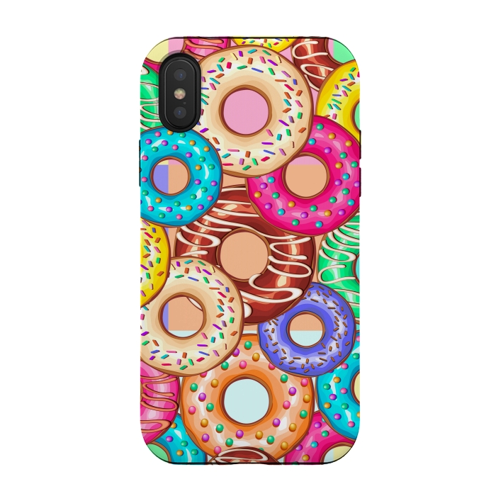 iPhone Xs / X StrongFit Donuts Punchy Pastel flavours by BluedarkArt