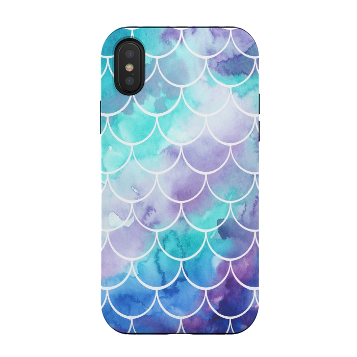 iPhone Xs / X StrongFit Pastel Clouds Mermaids Tail by Becky Starsmore