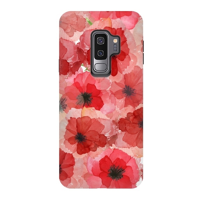 Galaxy S9 plus StrongFit Abstract Poppy Pattern by  Utart