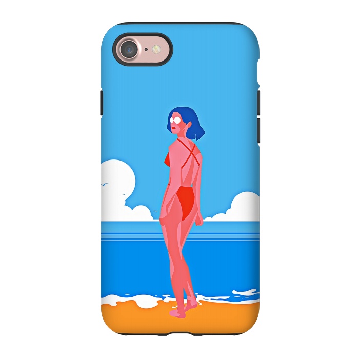 iPhone 7 StrongFit Summer Girl at the Beach by DaDo ART