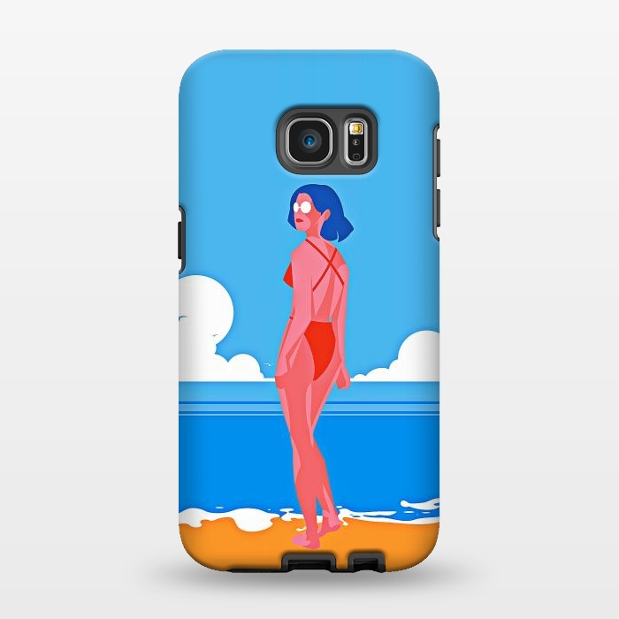 Galaxy S7 EDGE StrongFit Summer Girl at the Beach by DaDo ART