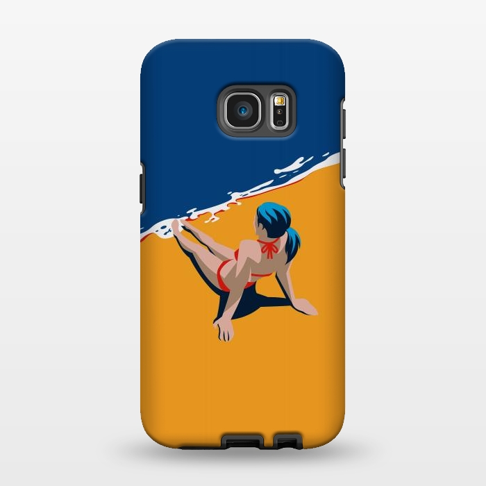 Galaxy S7 EDGE StrongFit Girl at the beach by DaDo ART