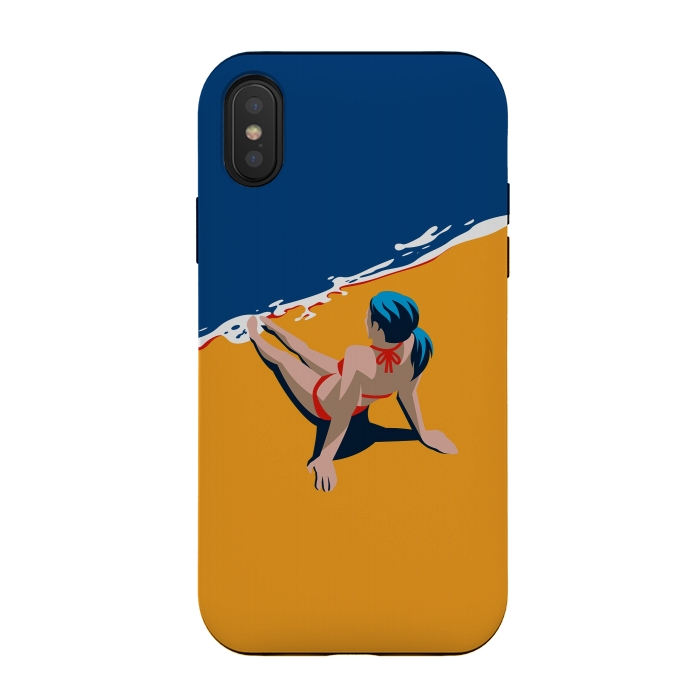 iPhone Xs / X StrongFit Girl at the beach by DaDo ART