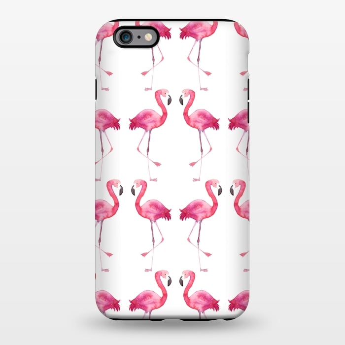 iPhone 6/6s plus StrongFit Pink Watercolor Flamingo Print by Becky Starsmore