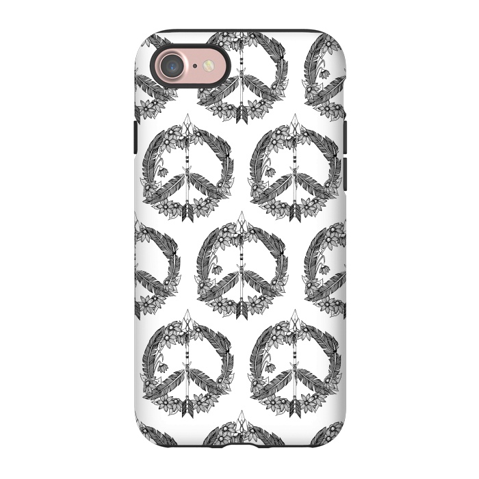 iPhone 7 StrongFit Bohemian Peace Sign Print by Becky Starsmore
