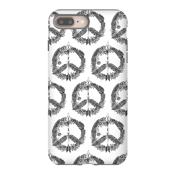 iPhone 7 plus StrongFit Bohemian Peace Sign Print by Becky Starsmore