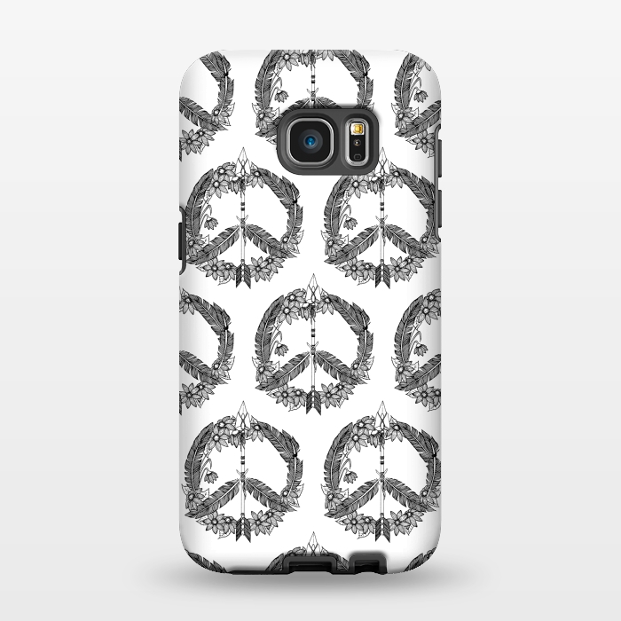Galaxy S7 EDGE StrongFit Bohemian Peace Sign Print by Becky Starsmore