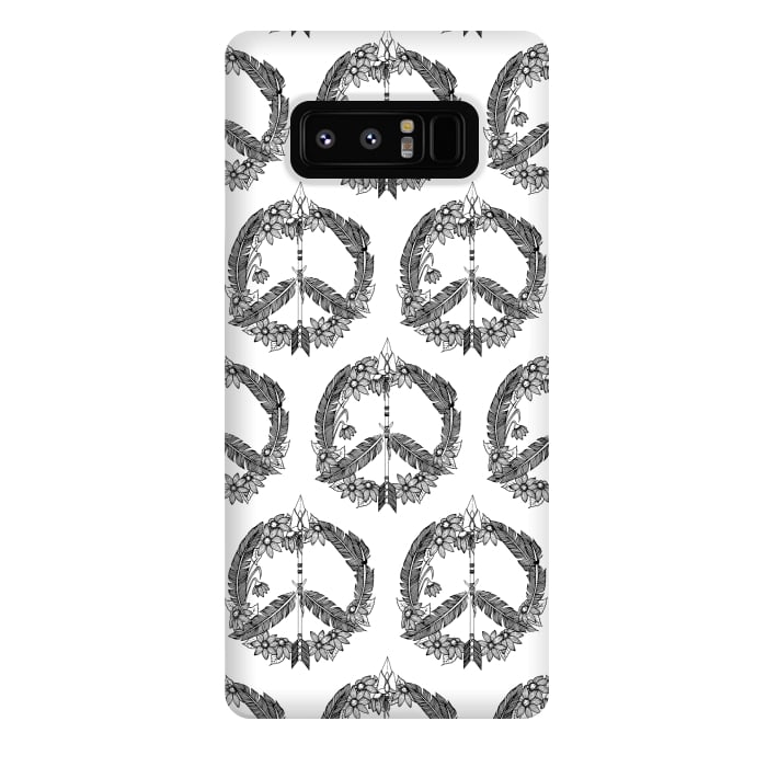 Galaxy Note 8 StrongFit Bohemian Peace Sign Print by Becky Starsmore