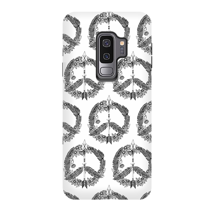 Galaxy S9 plus StrongFit Bohemian Peace Sign Print by Becky Starsmore