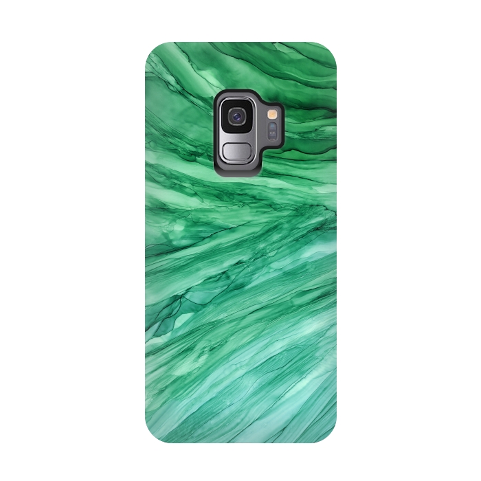 Galaxy S9 StrongFit Emerald Green Marble by Becky Starsmore
