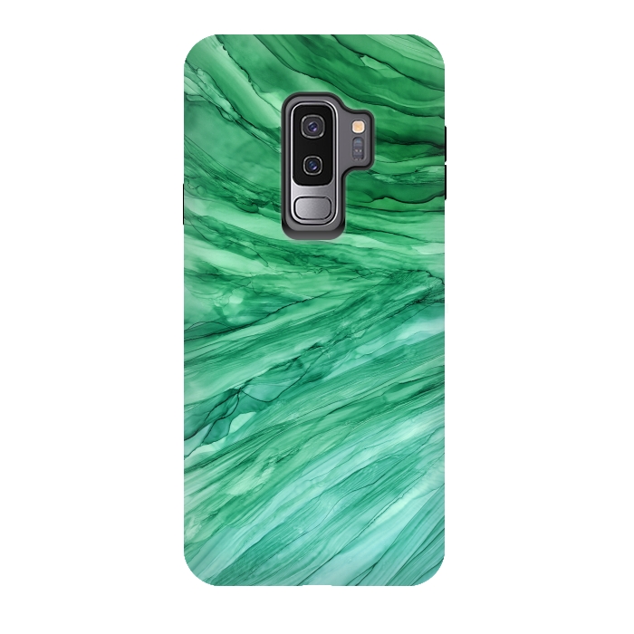 Galaxy S9 plus StrongFit Emerald Green Marble by Becky Starsmore