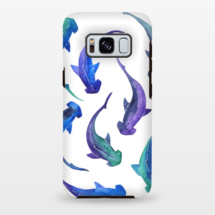 Galaxy S8 plus StrongFit Hammerhead Shark Print by Becky Starsmore