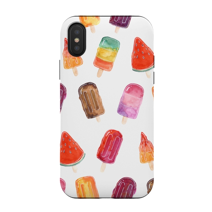 iPhone Xs / X StrongFit Summer Popsicle Print by Becky Starsmore