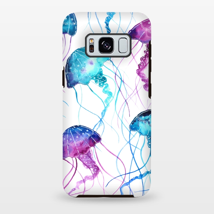Galaxy S8 plus StrongFit Watercolor Jellyfish Print by Becky Starsmore