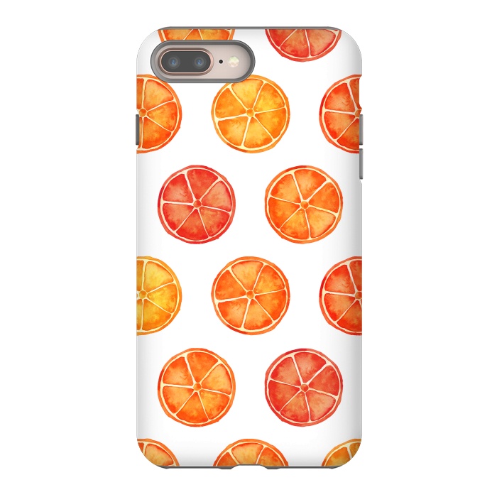 iPhone 7 plus StrongFit Orange Slices Citrus Print by Becky Starsmore
