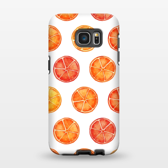 Galaxy S7 EDGE StrongFit Orange Slices Citrus Print by Becky Starsmore