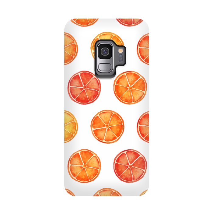 Galaxy S9 StrongFit Orange Slices Citrus Print by Becky Starsmore