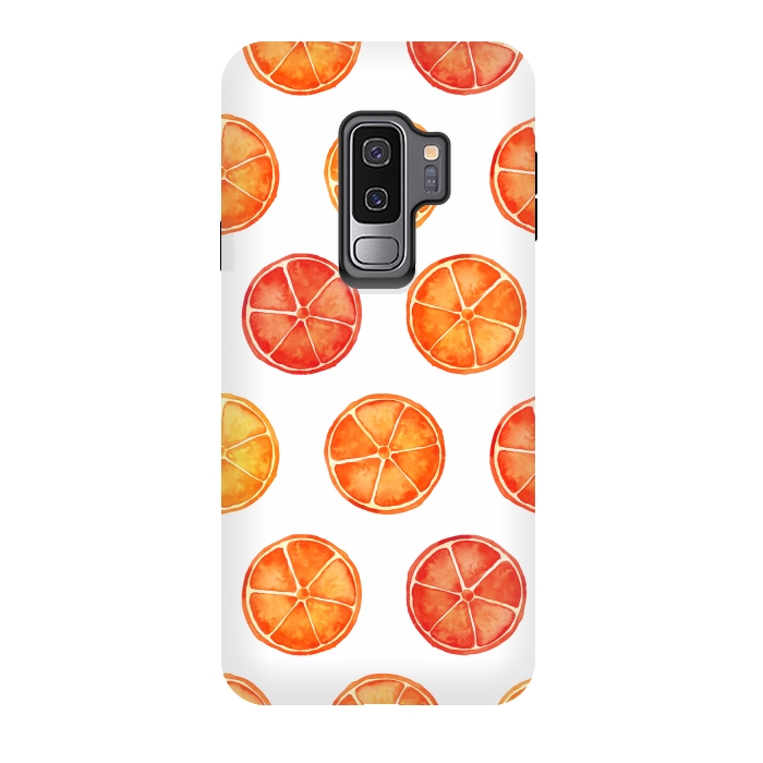 Galaxy S9 plus StrongFit Orange Slices Citrus Print by Becky Starsmore