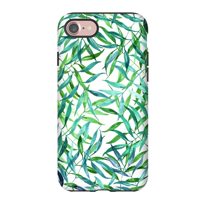 iPhone 7 StrongFit Green Palm Leaf Print by Becky Starsmore