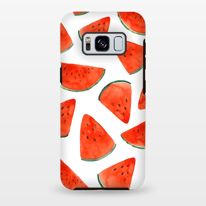 Galaxy S8 plus StrongFit Fruity Summer Watermelon Print by Becky Starsmore
