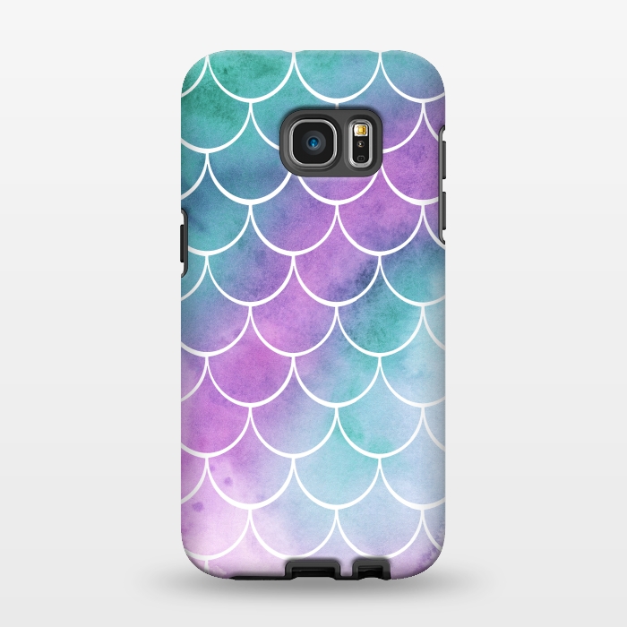 Galaxy S7 EDGE StrongFit Dreamy Pastel Mermaid Scales by Becky Starsmore