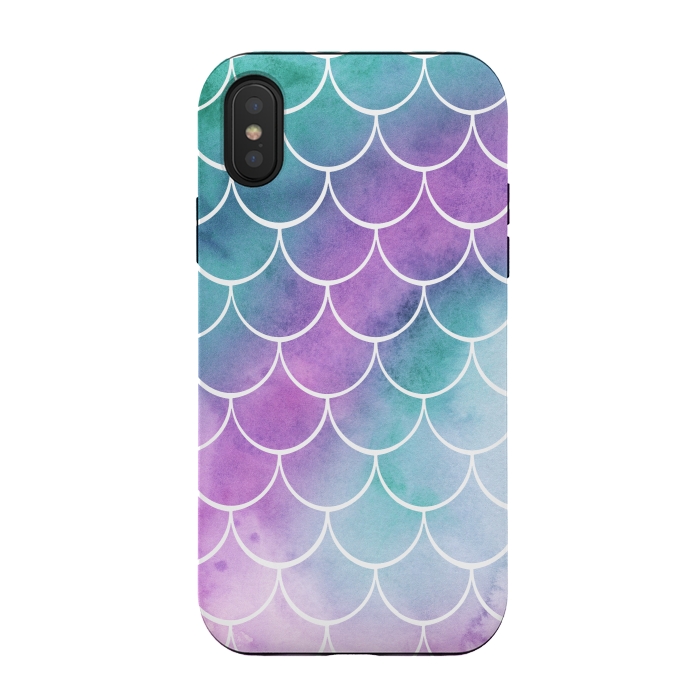 iPhone Xs / X StrongFit Dreamy Pastel Mermaid Scales by Becky Starsmore