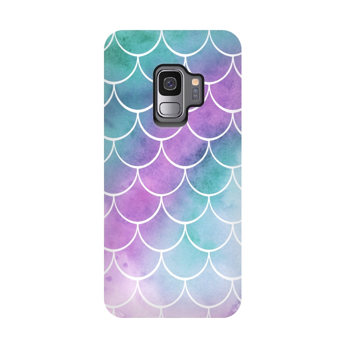 Galaxy S9 StrongFit Dreamy Pastel Mermaid Scales by Becky Starsmore