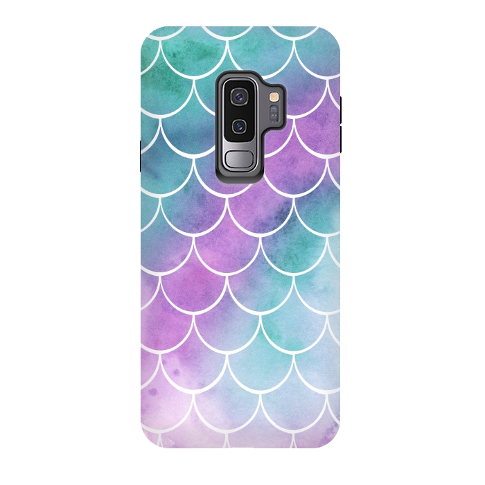 Galaxy S9 plus StrongFit Dreamy Pastel Mermaid Scales by Becky Starsmore