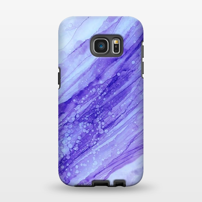 Galaxy S7 EDGE StrongFit Purple Marble Print by Becky Starsmore