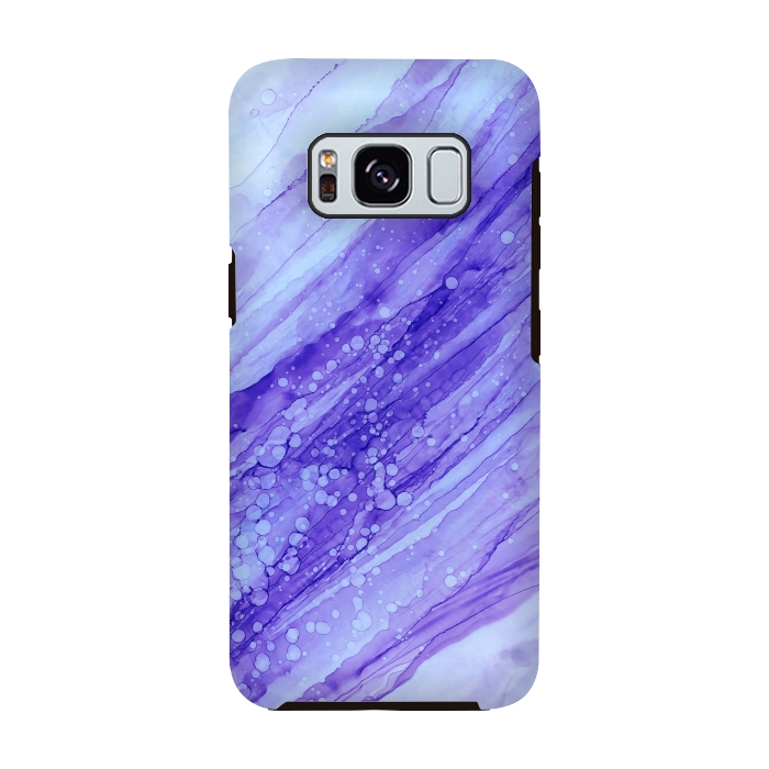 Galaxy S8 StrongFit Purple Marble Print by Becky Starsmore