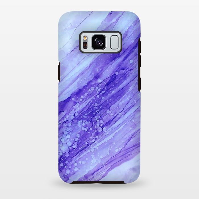 Galaxy S8 plus StrongFit Purple Marble Print by Becky Starsmore