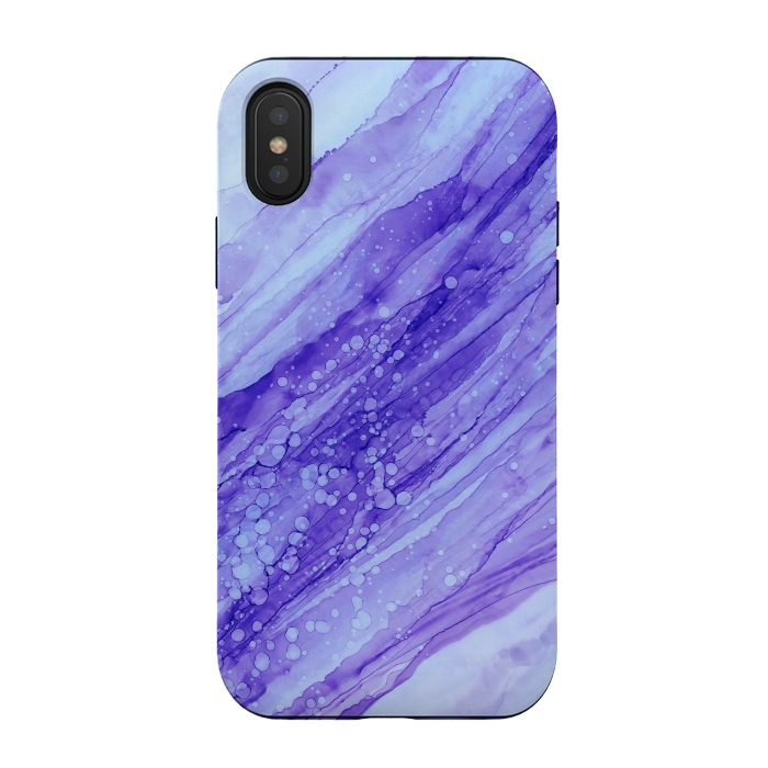 iPhone Xs / X StrongFit Purple Marble Print by Becky Starsmore