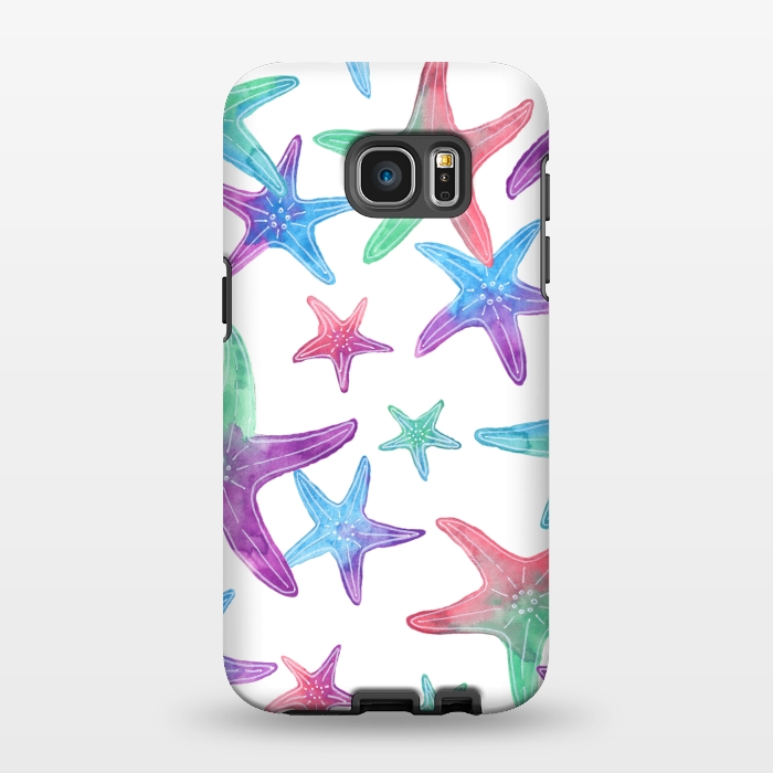 Galaxy S7 EDGE StrongFit Starfish Print by Becky Starsmore