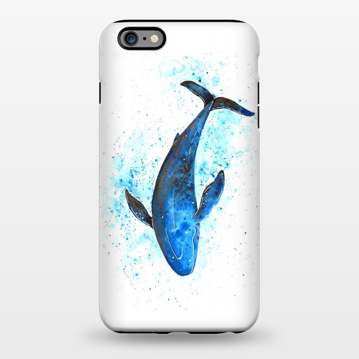 iPhone 6/6s plus StrongFit Watercolor Blue Whale Dive by Becky Starsmore