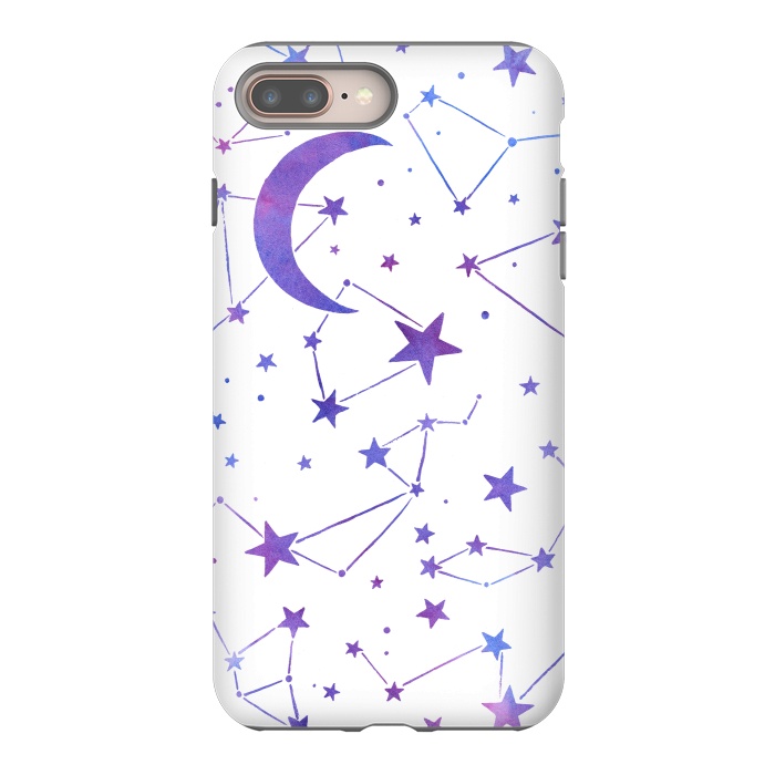 iPhone 7 plus StrongFit Watercolor Star And Moon Constellations by Becky Starsmore