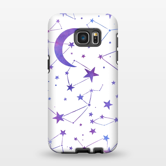Galaxy S7 EDGE StrongFit Watercolor Star And Moon Constellations by Becky Starsmore