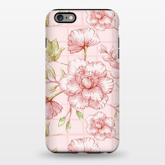 iPhone 6/6s plus StrongFit Modern pink Grid and Flower Pattern by  Utart