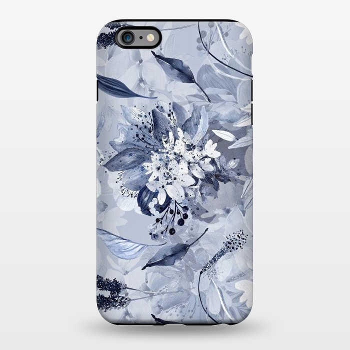 iPhone 6/6s plus StrongFit Autumnal fresh gray and blue flower rose pattern by  Utart