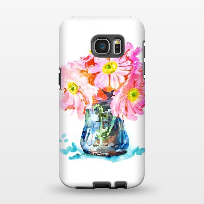 Galaxy S7 EDGE StrongFit Watercolor Flower Pot por Uma Prabhakar Gokhale