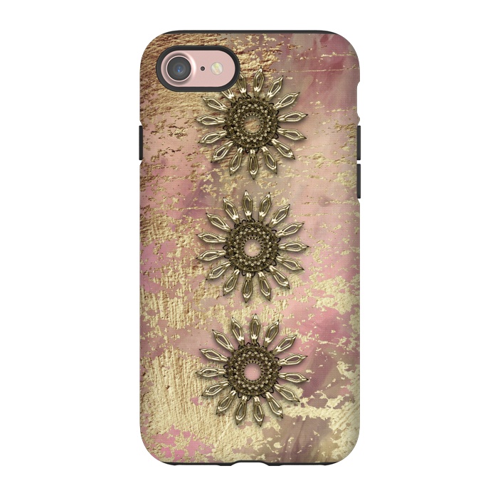 iPhone 7 StrongFit Golden Embellishments On Pink And Gold by Andrea Haase