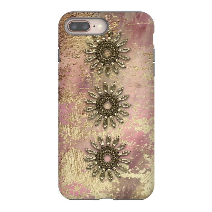 iPhone 7 plus StrongFit Golden Embellishments On Pink And Gold by Andrea Haase