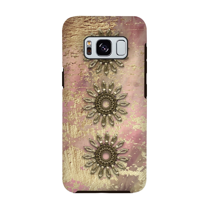 Galaxy S8 StrongFit Golden Embellishments On Pink And Gold by Andrea Haase