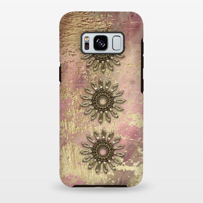 Galaxy S8 plus StrongFit Golden Embellishments On Pink And Gold by Andrea Haase