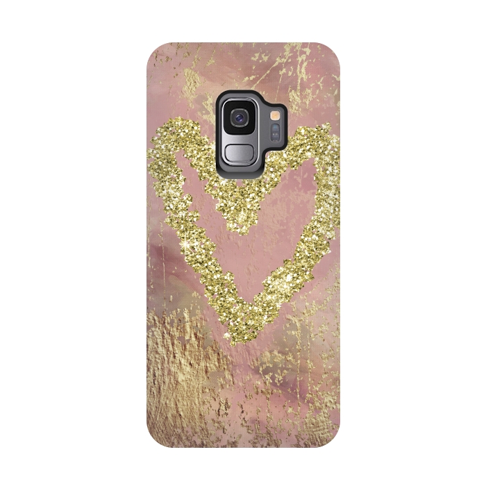 Galaxy S9 StrongFit Sparkling Heart by Andrea Haase