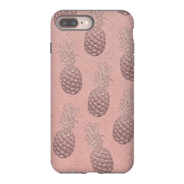 iPhone 7 plus StrongFit Shiny Pink Pineapple by Andrea Haase